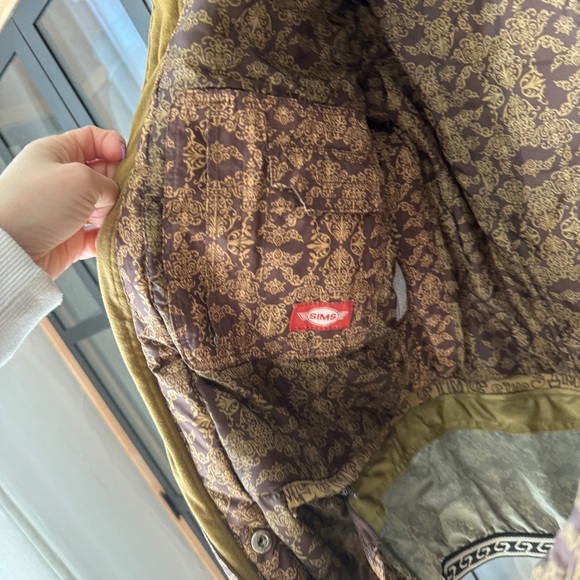 90s Vintage Sims Paisley print ski jacket puffer hooded pockets insulated snow - Picture 6 of 9